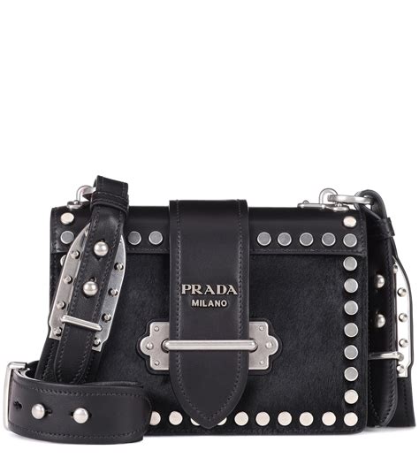 prada calf leather bag in black|prada leather shoulder bag price.